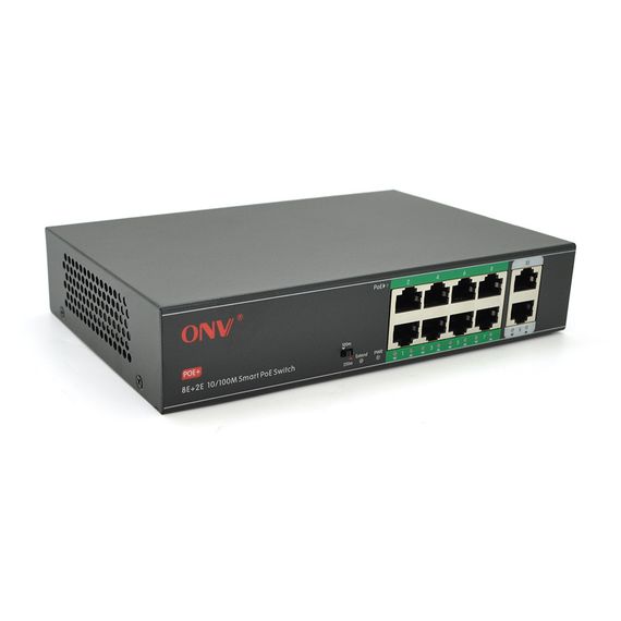 8ми портовий PoE комутатор з автоперезапуском ONV-H1108PSD, 8хРоЕ 100 Мбіт + 2хUplink 100 Мбіт до 250м, IEEE802.3af/at, загальна