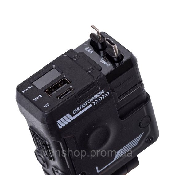 Автомобильное зарядное устройство MECHA с выдвижными кабелями и портами USB/Type-C Черный HP-A1B