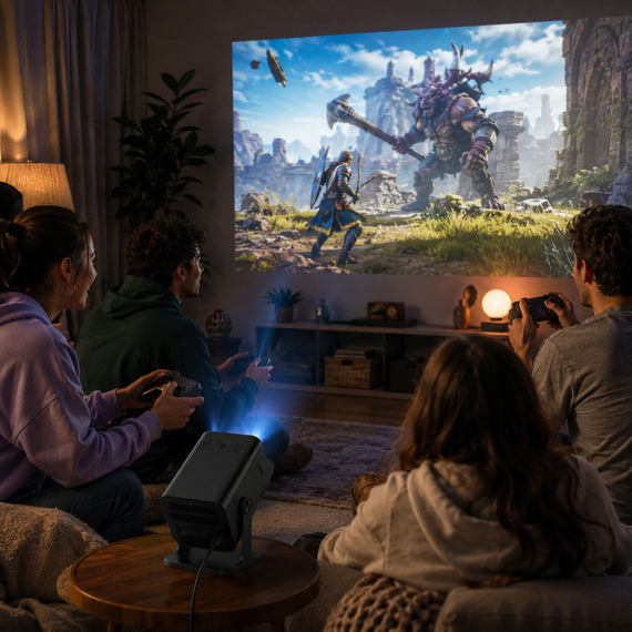 Проектор для фильмов, игр, домашний кинотеатр HCS350 pro / Смарт домашний кинотеатр Wi-Fi 6 Bluetooth 5.0 с пультом / | Зображення 1