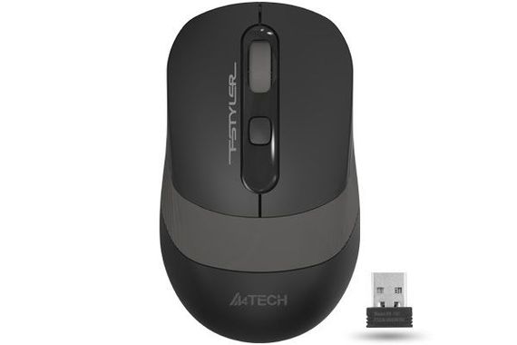 Миша бездротова A4Tech Fstyler FG10 (Grey),  USB, колір чорний+сірий