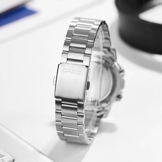 Класичний Чоловічий годинник Casio AMW-880D-3A стальний, водонепроникний, Японія | Зображення 4