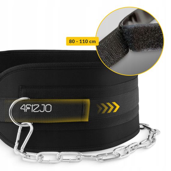 Пояс атлетичний для обтяження 4FIZJO Dip Belt 80 см Black (P-5905973402255) | Зображення 5