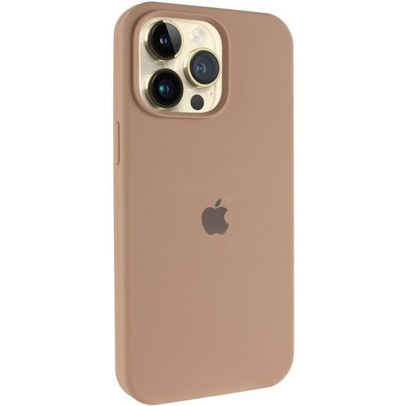 Чохол Silicone Case (AA) Logo with MagSafe для Apple iPhone 14 Pro Max (6.7") Бежевий / Desert Gold