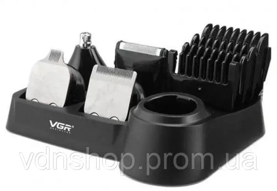 Машинка для стрижки волосся VGR V-105 тример для вусів та бороди з насадками 5в1 | Зображення 5