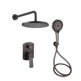 Душевая система универсальная Qtap Slavonice скрытого монтажа на два потребителя QTSLA113GMB45899 Gunmetal Black PVD