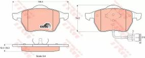 Колодки гальмівні дискові AUDI 100 (44, 44Q, C3, 4A, C4) передн.  TRW (GDB1049)