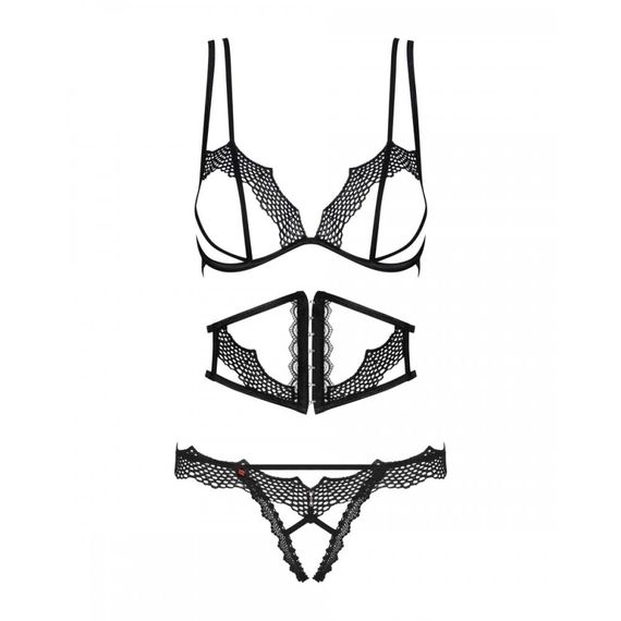 Комплект Obsessive Bravelle wyczarny L/XL | Зображення 4
