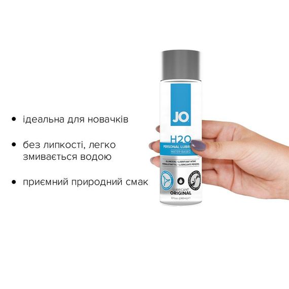 Змазка на водній основі System JO H2O ORIGINAL (240 мл) оліїста і гладенька, рослинний гліцерин | Зображення 1