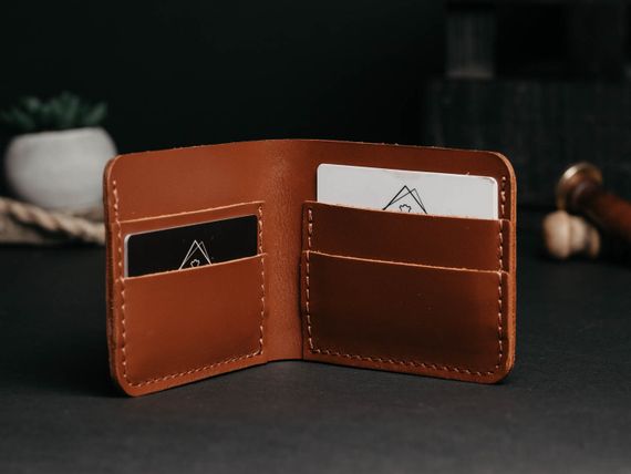 Шкіряний біфолд Skin and Skin Slim 11.5х9 см Коньячний (SW03CO) | Зображення 4