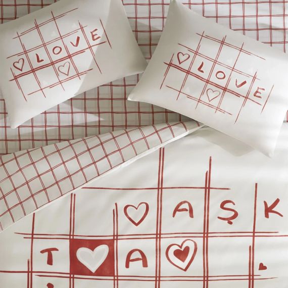 Постельное белье TAC Ranforce 200×220 см Romenta Kirmizi | Зображення 2