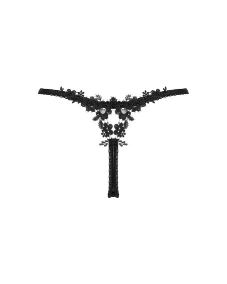Прозорі стрінги із мереживом Obsessive Celia Noir thong XS/S | Зображення 5