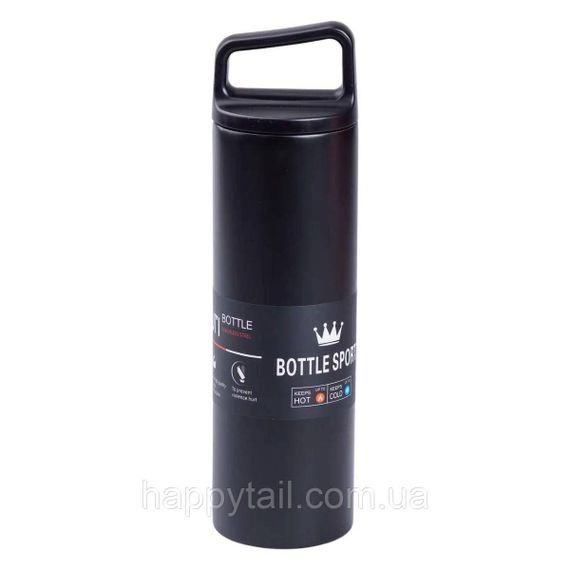 Термос металевий 500 мл Bottle Sport з вакуумною ізоляцією  чорний HPGM5009B