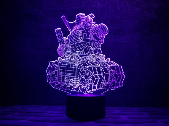Змінна пластина для 3D світильників "Танк 2" 3DTOYSLAMP | Зображення 1