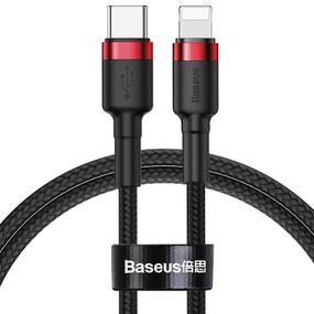 Дата кабель Baseus Cafule Type-C to Lightning PD 18W (1m) (CATLKLF) Red / Black