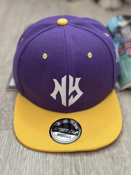 Кепка снепбек (Snapback) Нью-Йорк NY Фіолетовий з жовтим 56-61р (9105) | Зображення 2