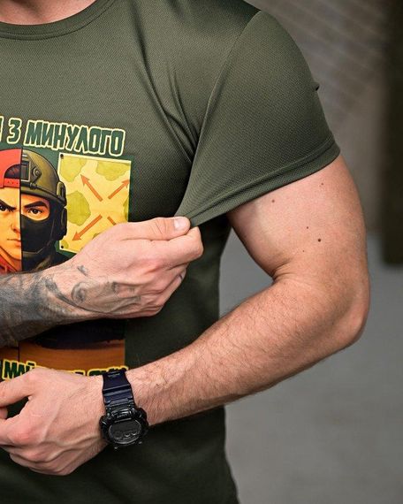 Тактична потоотводна футболка Хуліган oliva ПП7848 | Зображення 4