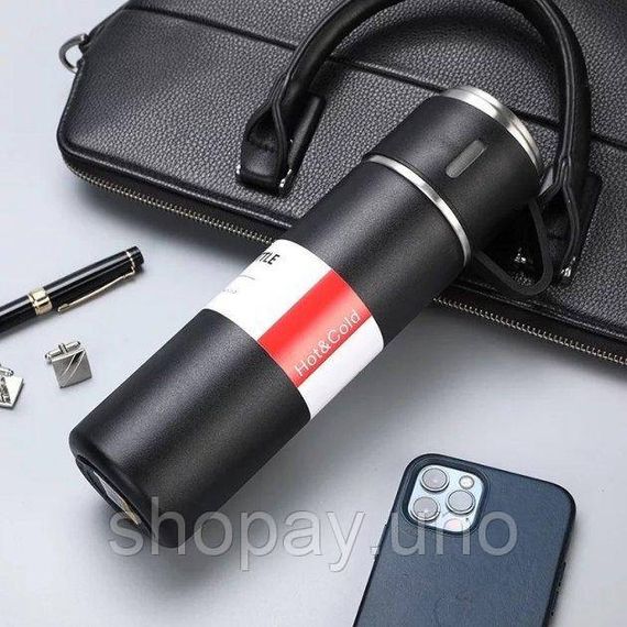 Вакуумный термос из нержавеющей стали Vacuum Flask Set 500 мл с чашками в комплекте 3* 150 мл ∙ Подарочный набор 3 в 1 | Зображення 4