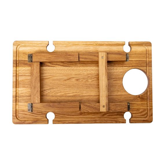 Винний столик-менажниця з дерева 50×30 см прямокутний на ніжках дуб BWS500180 | Зображення 5