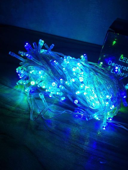Гірлянда світлодіодна новорічна кольорова 100 LED 6 м | Гірлянда електрична| Новоричнева гірлянда | Зображення 4
