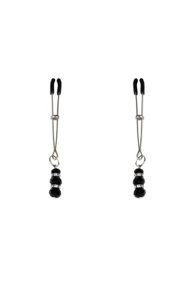 Тонкие зажимы для сосков с подвеской Feral Feelings Thin nipple clamps Серебристый One Size