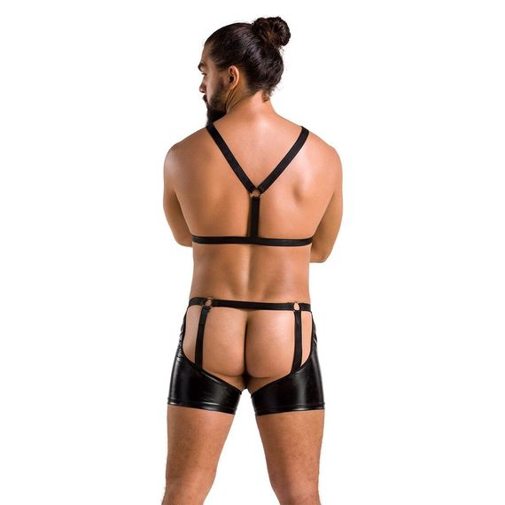 Комплект еротичної чоловічої білизни Passion 047 SET JOHN XXL/XXXL Black, труси, портупея | Зображення 3