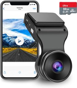 Відеореєстратор автомобільний з SD-картою в комплекті, Нічне бачення, Циклічний запис, Gсенсор, Монітор п