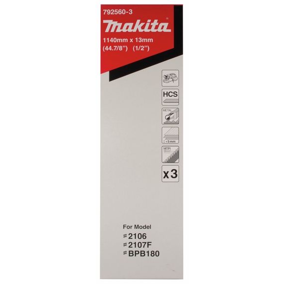 Набір полотен по металу 13 х 1140 мм 18T для Makita 2106, 2107FK, DPB180, PB002G (792559-8) | Зображення 1