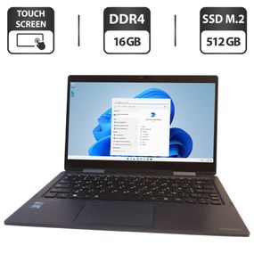 Ноутбук-трансформер Toshiba Dynabook Portege X30W-J / 13.3" (1920x1080) IPS Touch / Intel Core i5-1145G7 (4 (8) ядра по 4.4 GHz) / 16 GB DDR4 / 512 GB SSD M.2 / Intel Iris Xe Graphics / WebCam б/у