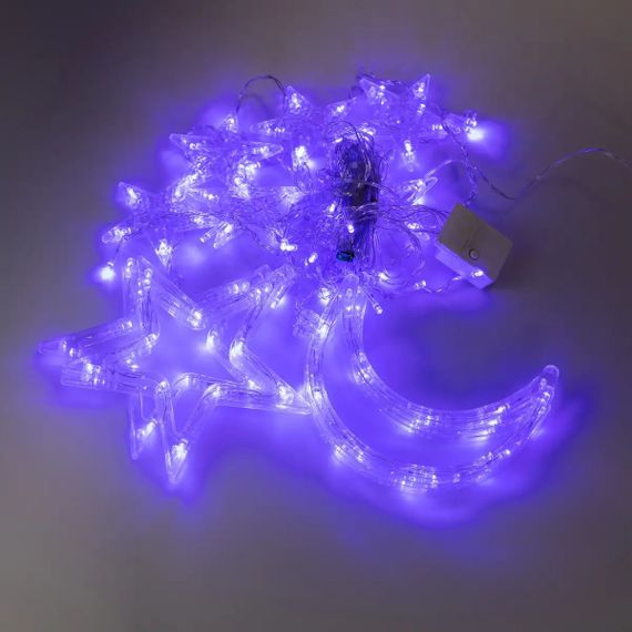 Електрична гірлянда Зірка штора 3 метри на вікно для фотозон синя WYF11BL | Зображення 6