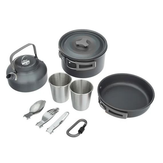 Посуд туристичний алюмінієвий HALIN DS-308 | Посуд у похід Тактичний EU-259 набір посуду | Зображення 2