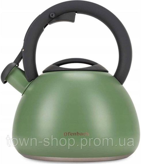 Чайник Ofenbach Green 2.7л нержавеющая сталь, со свистком, зеленый матовый NB-100323 | Зображення 1