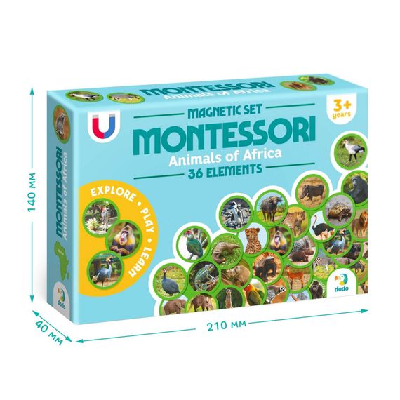 Детский магнитный набор Монтессори "Животные на континентах: Африка" 200284, 36 элементов | Зображення 4