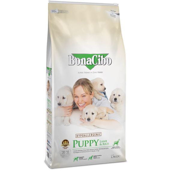 Корм BonaCibo Puppy Lamb & Rice сухий з ягнятиною для щенят 15 кг