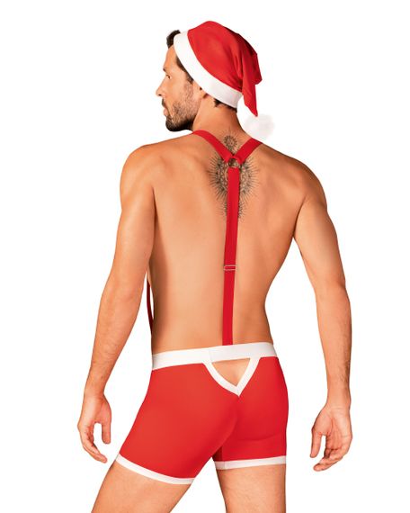 Мужской эротический костюм Санта-Клауса Obsessive Mr Claus Красно-белый L/XL | Зображення 1
