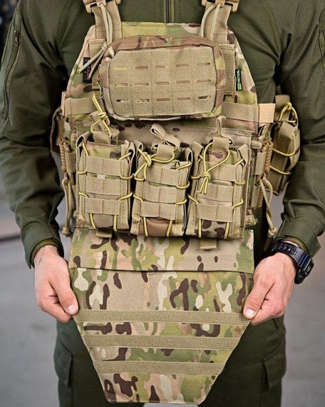 Плитоноска 4 швидких скидання з наплечником Cordura мультикам ПП7890 | Зображення 3