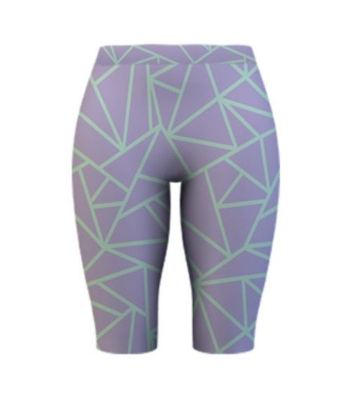 Спортивні шорти велосипедки 4Profi  з принтом "Геометрія" фіолет/м&#039;ята, розмір  XS біфлекс 18644 | Зображення 2