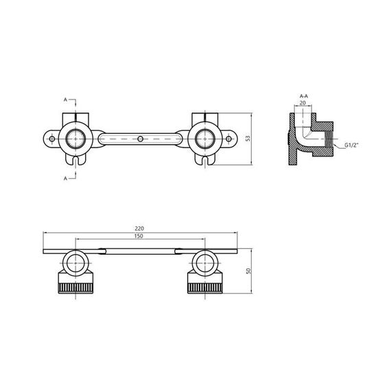Монтажная планка PPR Blue Ocean 20х1/2" ВР | Зображення 1