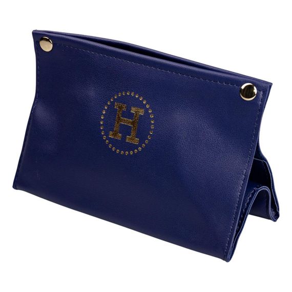 Серветниця з еко шкіри 20×7.5×11.5 см для серветок на кнопках Синій HP-3-213BL | Зображення 3