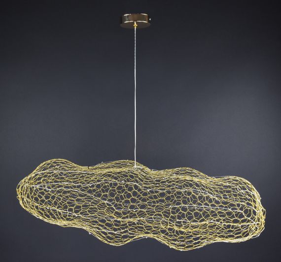 Люстра світлодіодна підвісна LED світильник для квартири на стелю лед 27656 Золото 25-200х55х150 см.