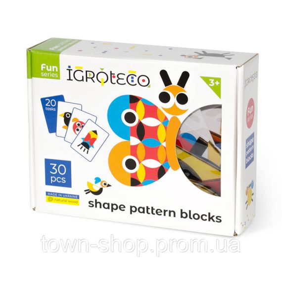 Деревянная игра "Фигурная мозаика" Igroteco 900071, 30 элементов