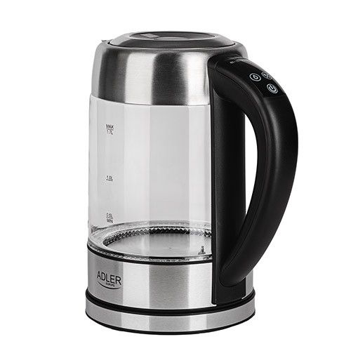 Електрочайник скляний Adler AD 1247, 1,7 л, 2200 Вт, з регулюванням температури та підсвіткою | Зображення 1