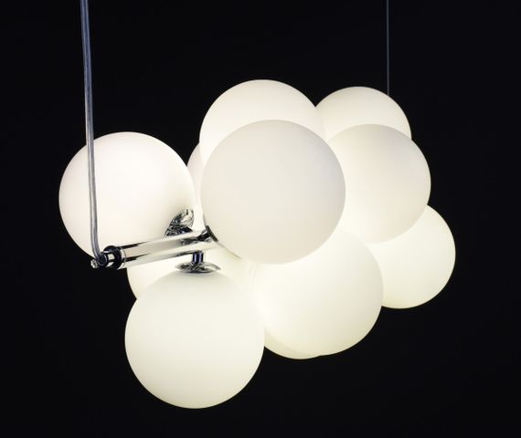 Люстра підвісна на 12 лампочок 27522 Хром 30-140х26х65 см. | Зображення 3