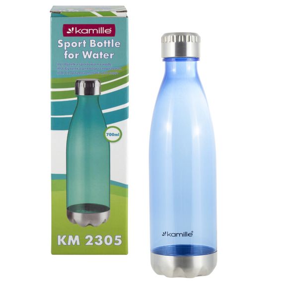 Спортивна пляшка для води синій 700ml із пластику