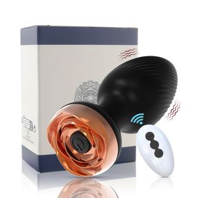 Анальная пробка с вибрацией, в виде розы Anal Plug, Анальные игрушки. черная