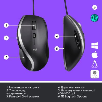 Мишка Logitech M500s Advanced (910-005784) (910-005784) | Зображення 5