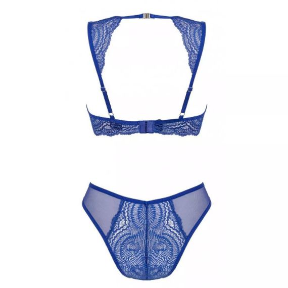 Комплект сексальної білизни XS/S Giselia Obsessive з мереживом синій | Зображення 3