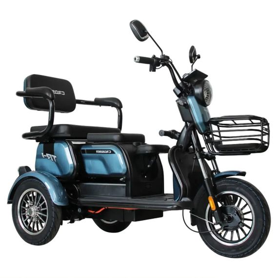 Електротрайк Crosser TR-1 LFP 1500W 76.8 V 30 Ah, триколісний електроскутер, до 75 км, для дорослих і літніх Синій | Зображення 3
