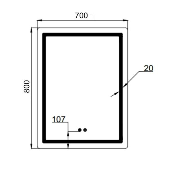 Дзеркало Qtap Mideya (MI2) прямокутне з LED-підсвічуванням Touch QT2078DCF7080 | Зображення 2