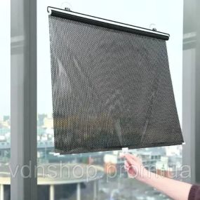 Рулонная солнцезащитная шторка на пластиковые окна 40*125 см, Черная