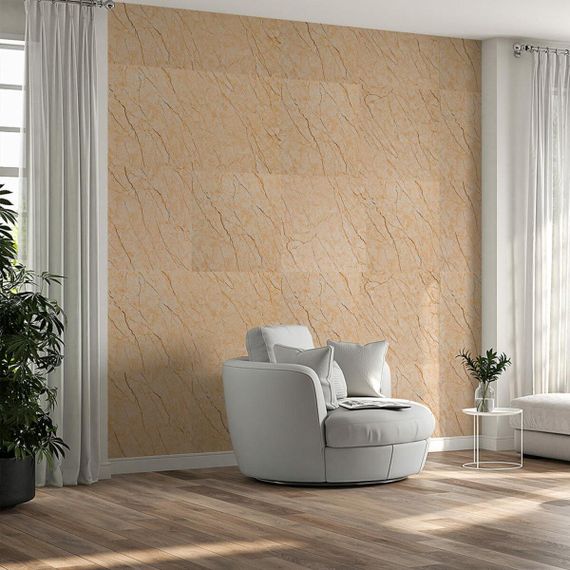 Декоративна ПВХ плита бежевий мармур 600*600*3mm (S) SW-00001618 | Зображення 5